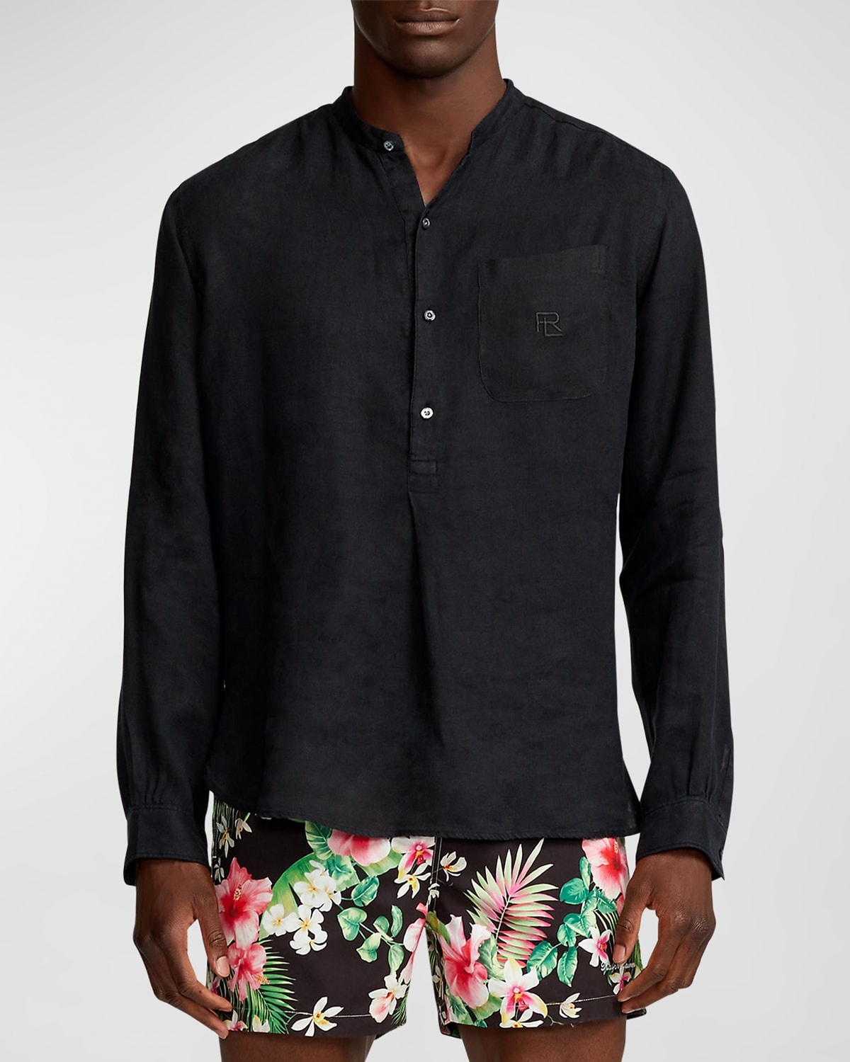 Men's Ryland Textured Linen Popover Shirt - 4