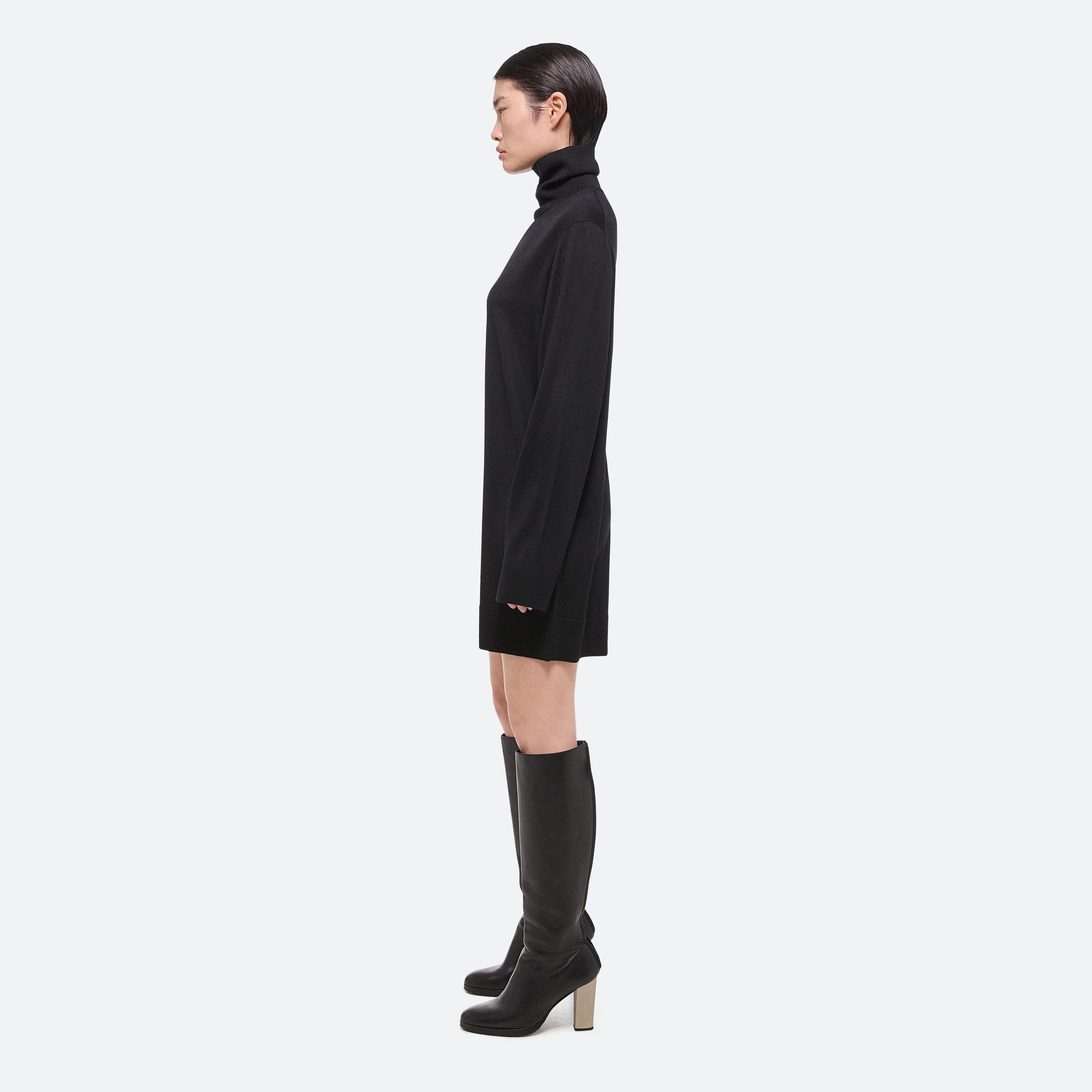 WOOL-SILK TURTLENECK DRESS - 4