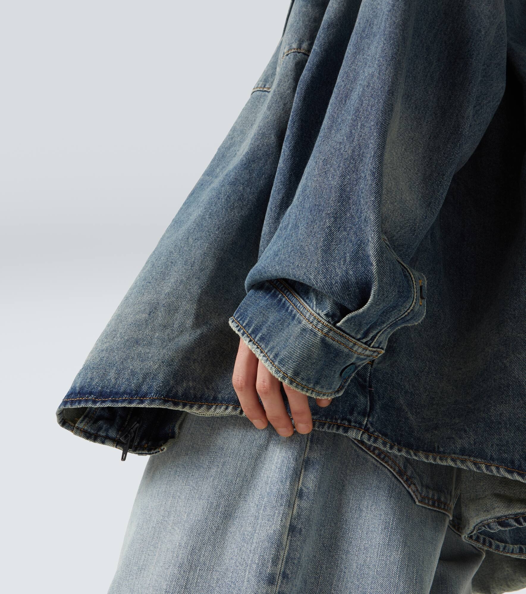Hooded denim overshirt - 7