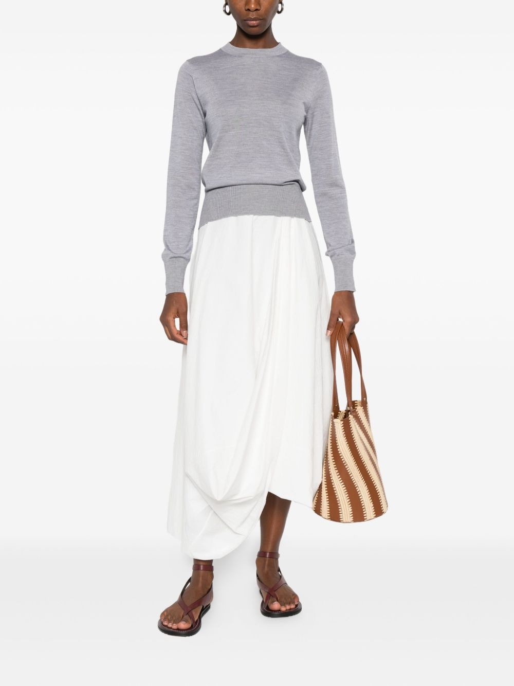 crew-neck wool-silk blend sweater - 2