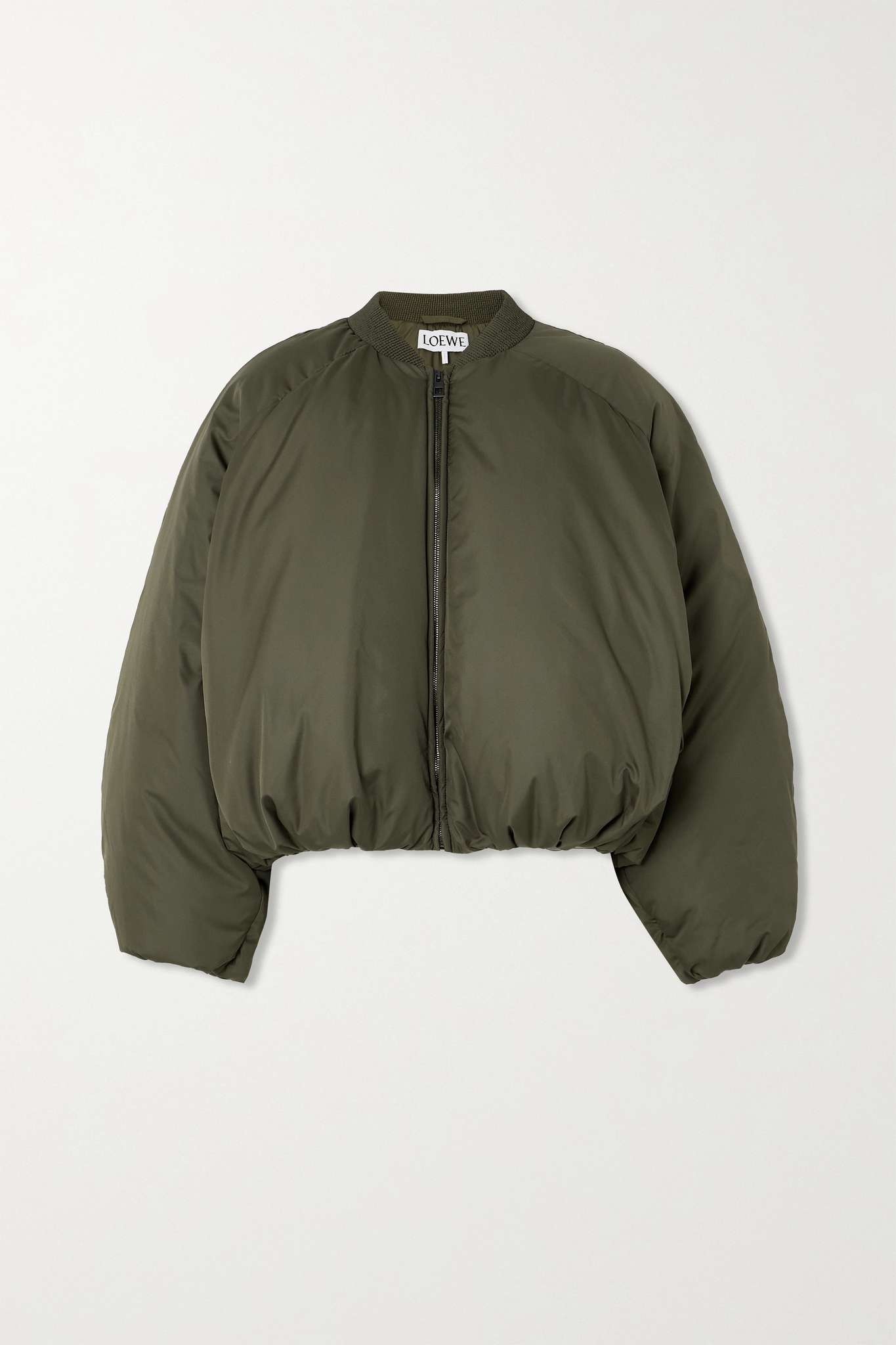 Loewe Leather-trimmed padded shell bomber jacket