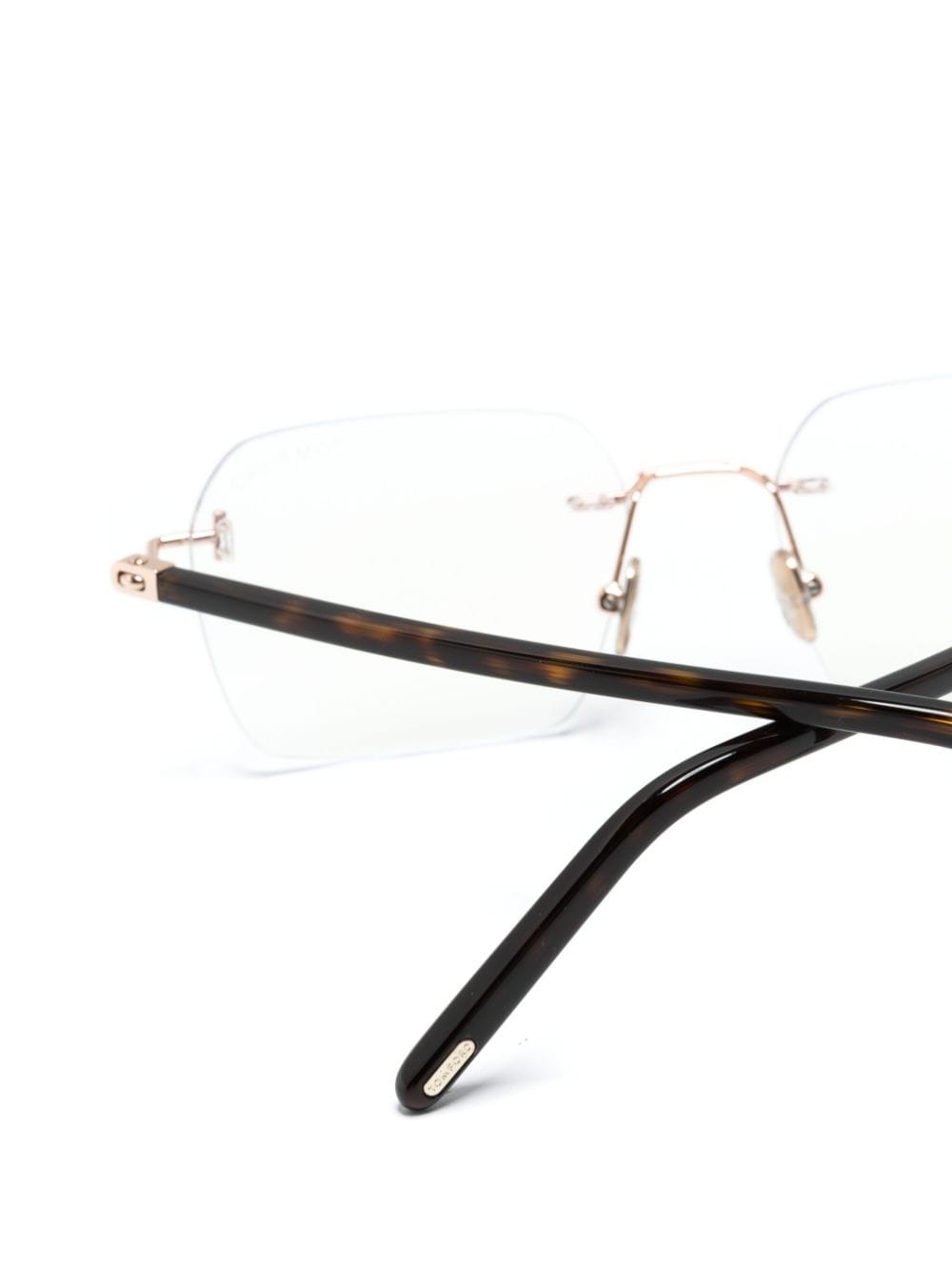 rimless rectangle-frame glasses - 3