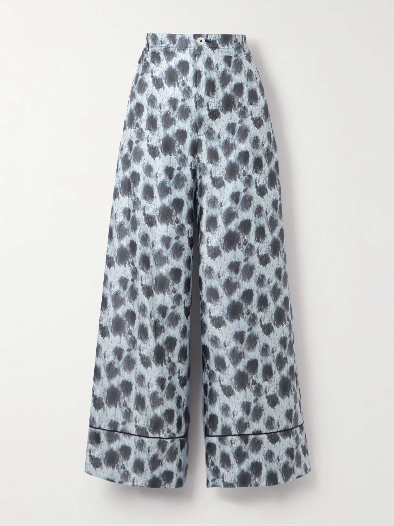 Printed silk-twill pants - 1