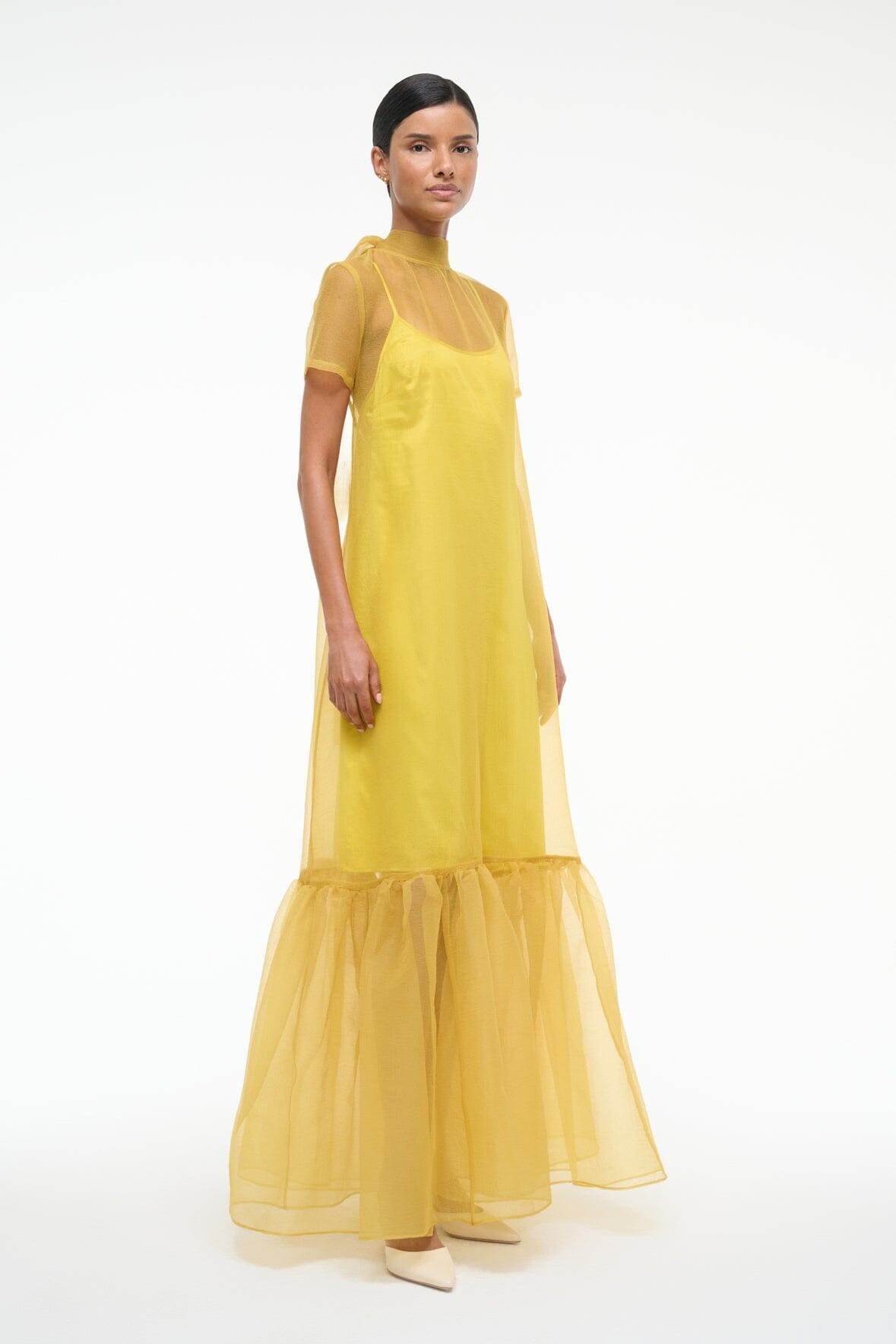 STAUD CALLUNA DRESS CHARTREUSE - 4