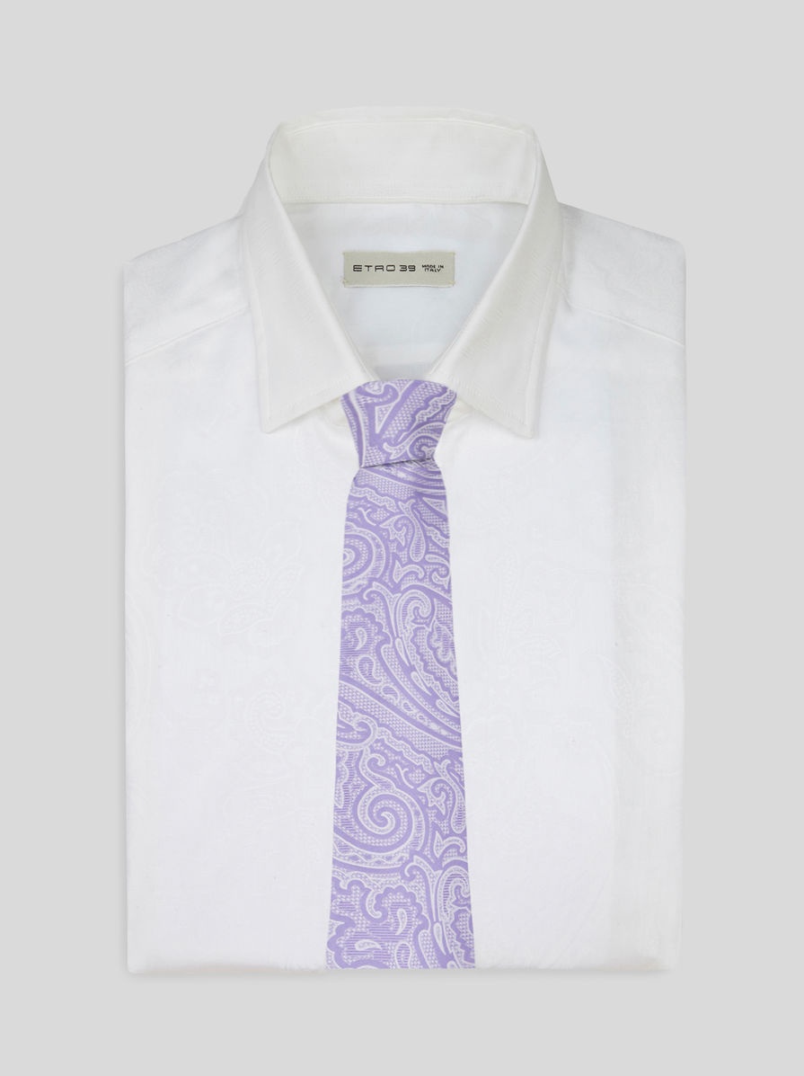 JACQUARD PAISLEY SILK TIE - 2
