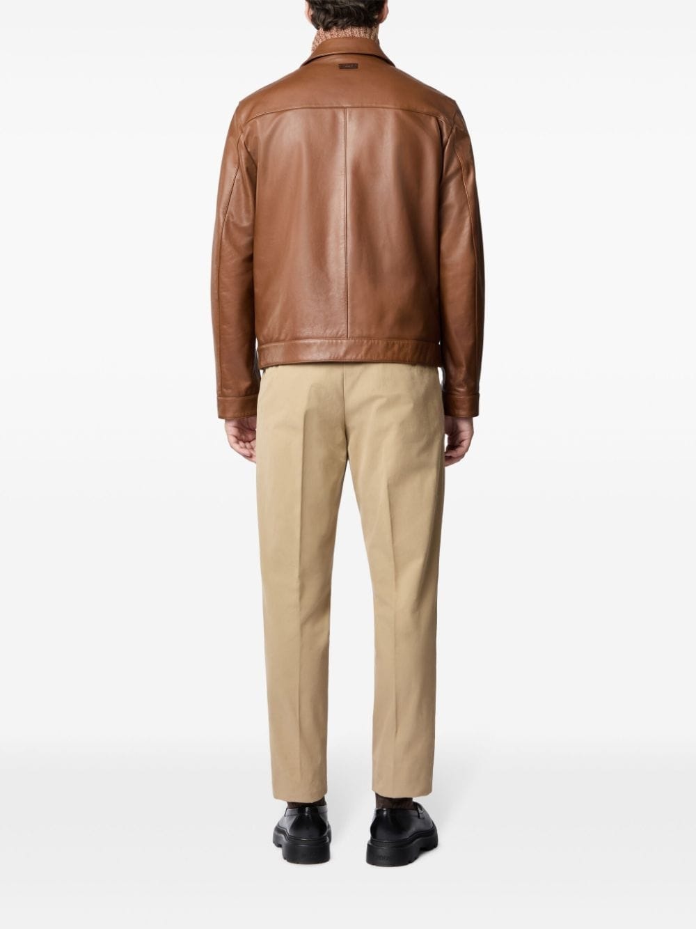 leather shirt jacket - 4