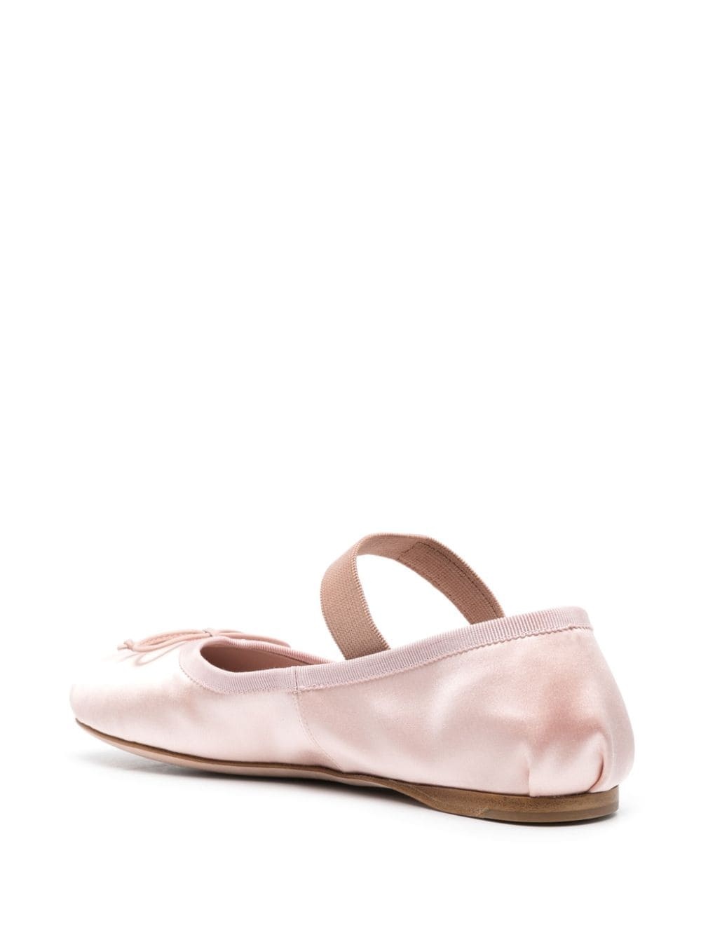 logo-patch satin ballet flats - 3