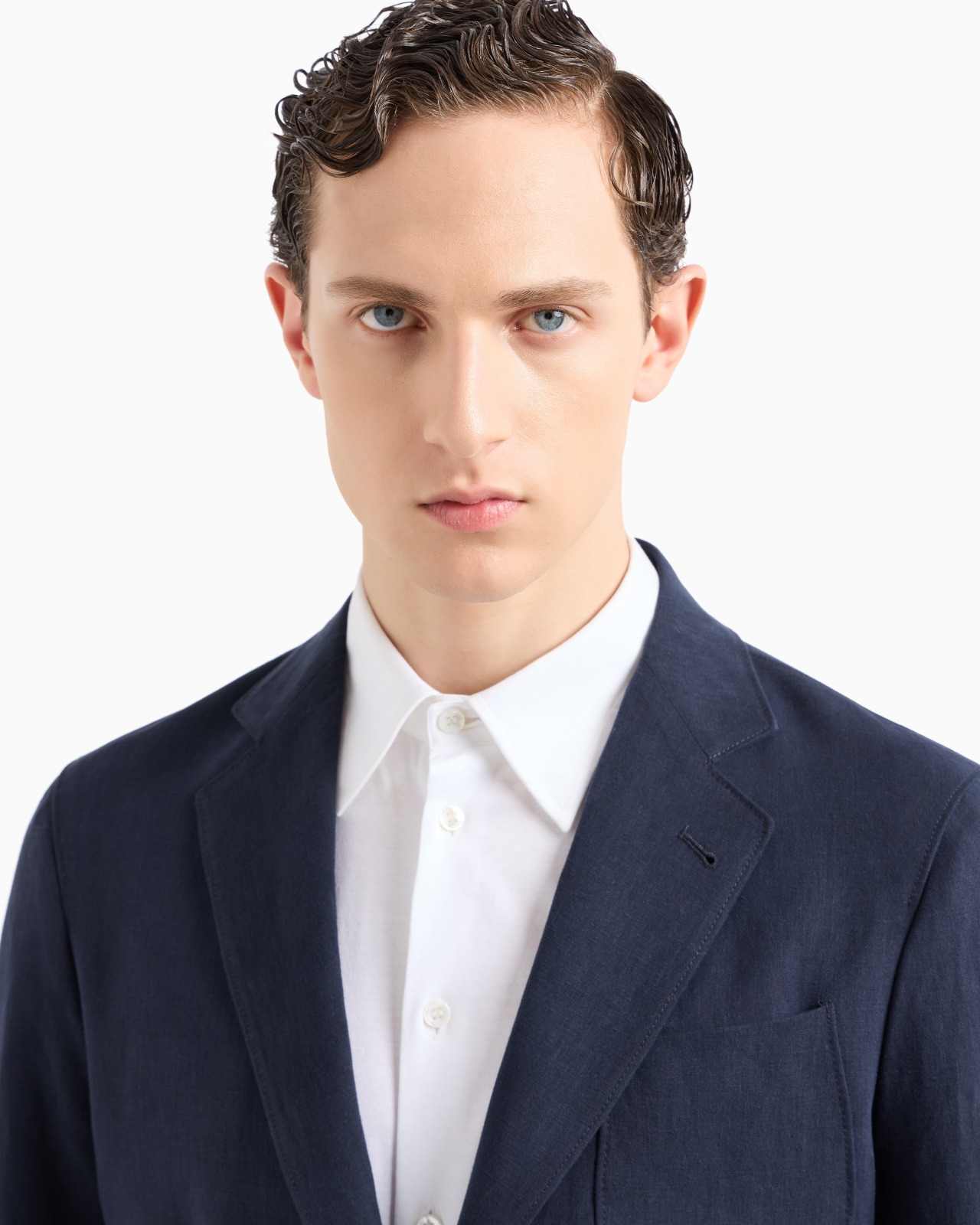 Upton line single-breasted jacket in pure linen canvas - 5