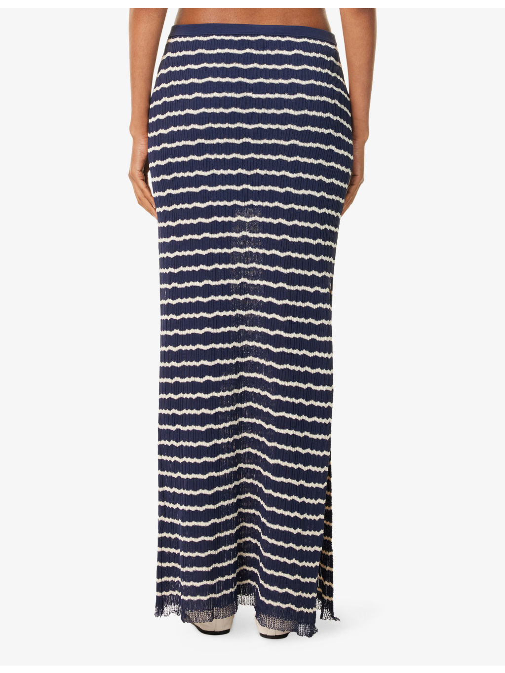 Chiara Striped Cotton-Blend Maxi Skirt - 4