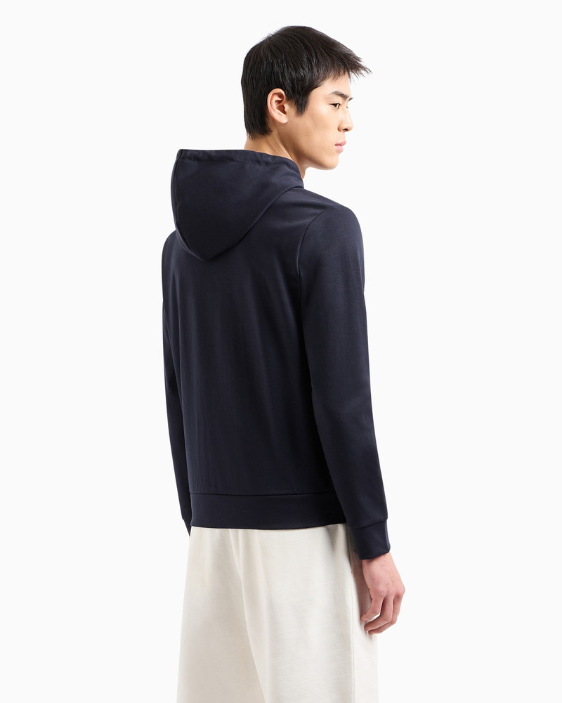 Hooded, zipped, Ponte-di-Roma sweatshirt 3