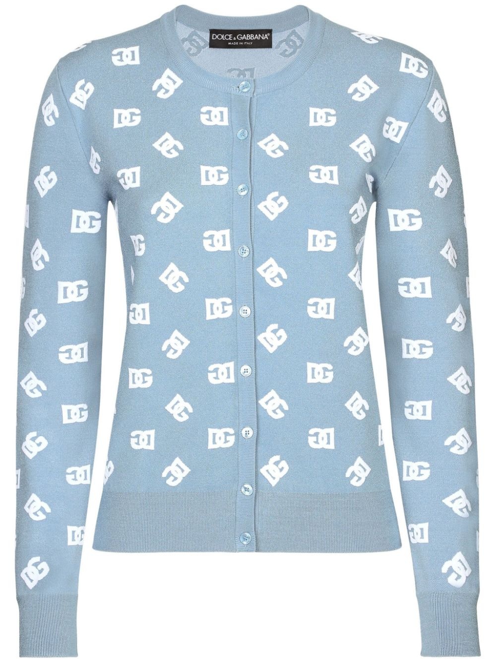 logo print cardigan - 1