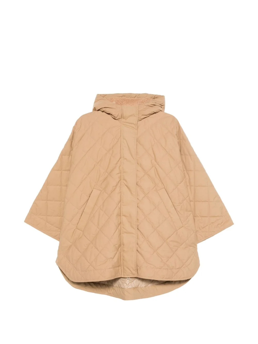 diamond-quilted hooded cape - 1