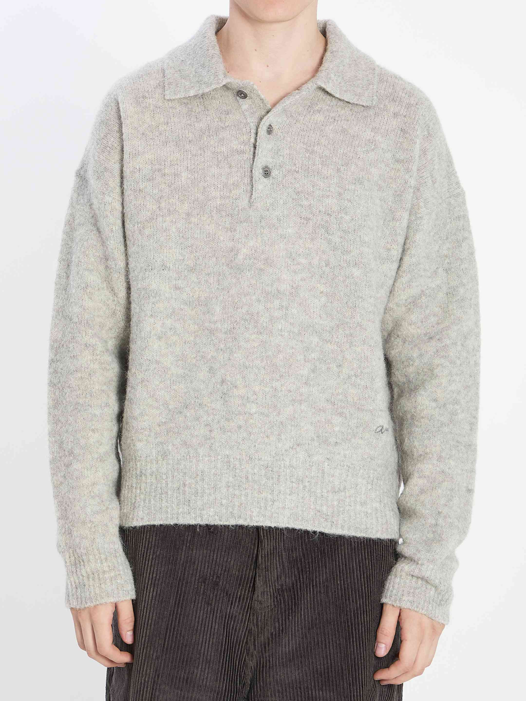 Ami Paris Men Polo In Alpaca And Wool - 1