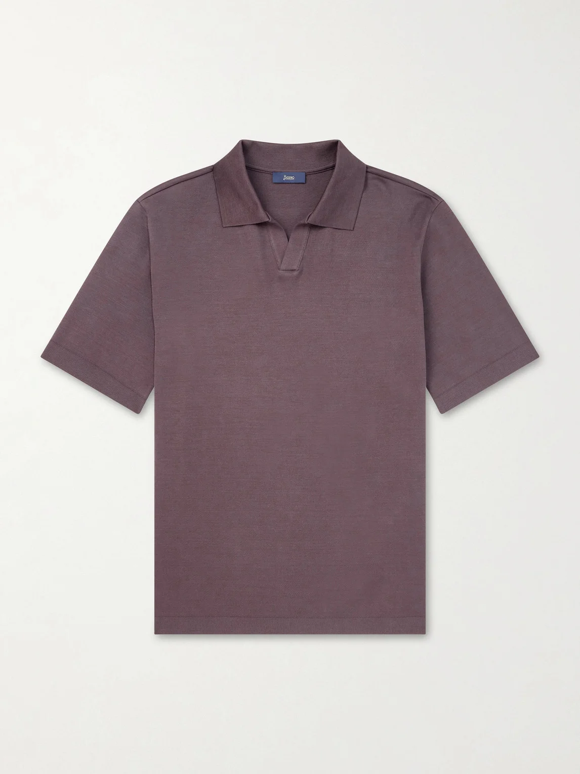 Open-Collar Cotton Polo Shirt - 1