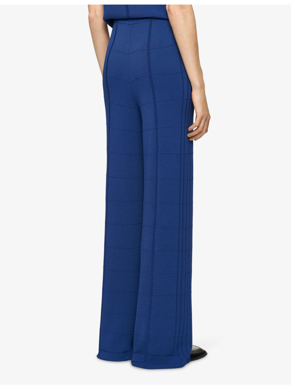 Grid-Knit Straight-Leg High-Rise Viscose-Blend Trousers - 3