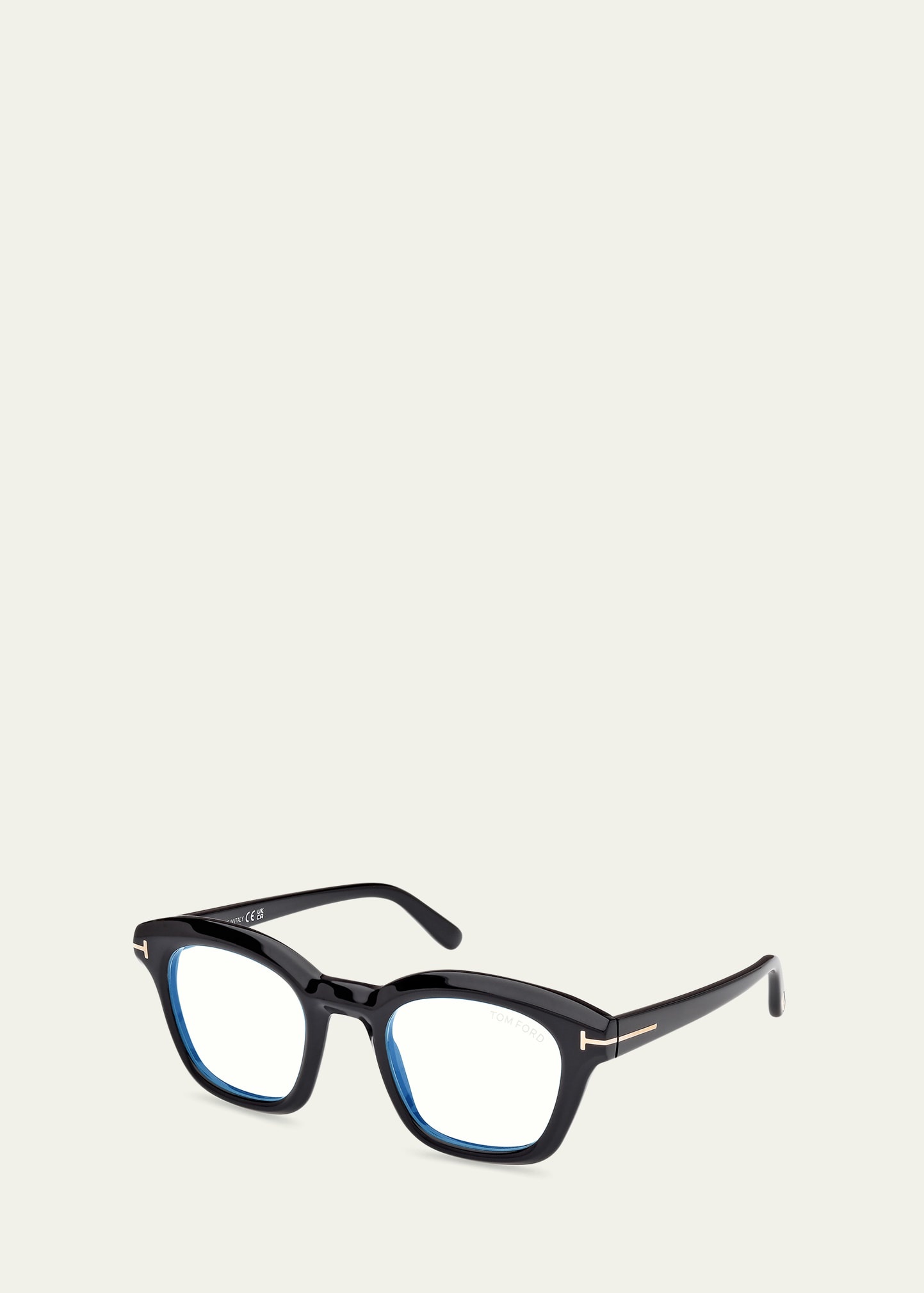 Men's Acetate Blue Blocking Square Glasses - 2