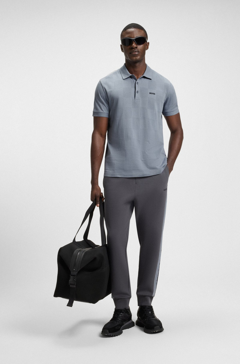 BOSS COTTON POLO SHIRT WITH JACQUARD BODY-MAPPING outlook