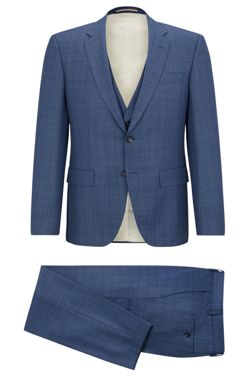 SLIM-FIT SUIT IN CHECKED VIRGIN-WOOL SERGE 9