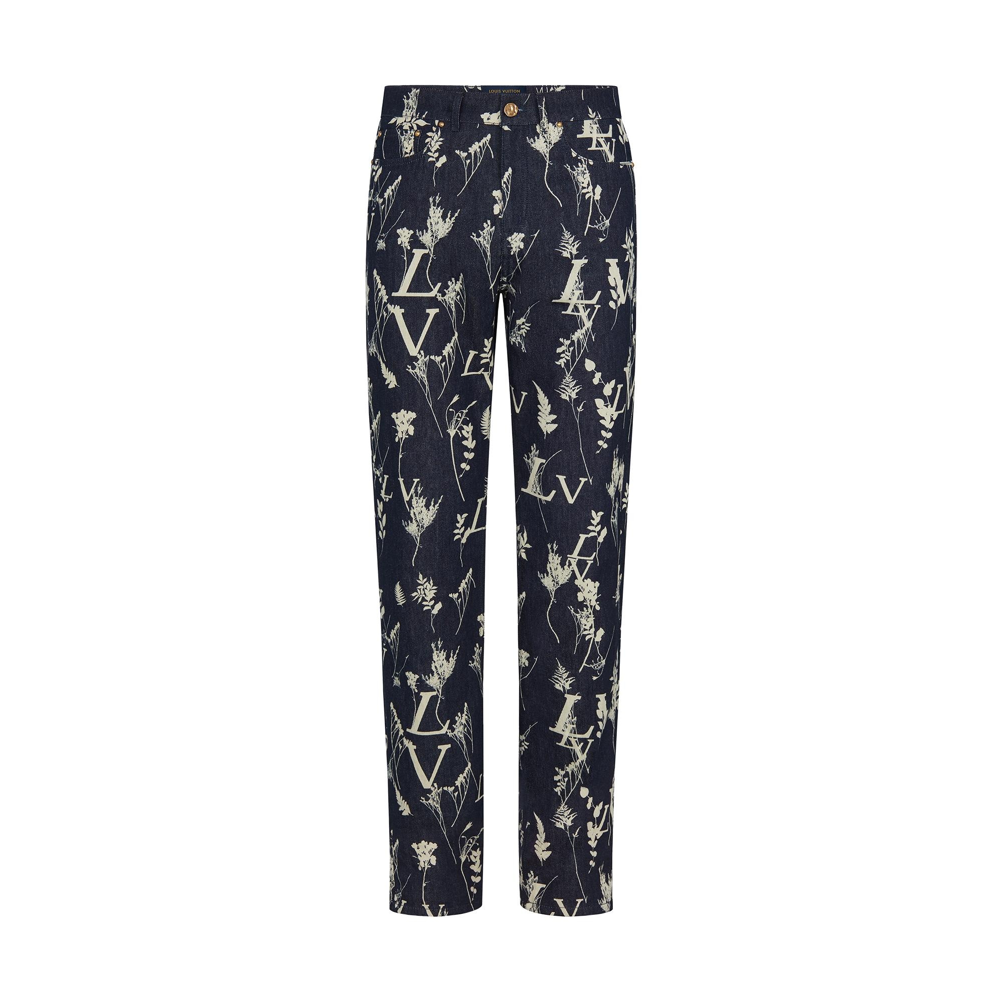 LV Leaf Regular Denim Pants - 1