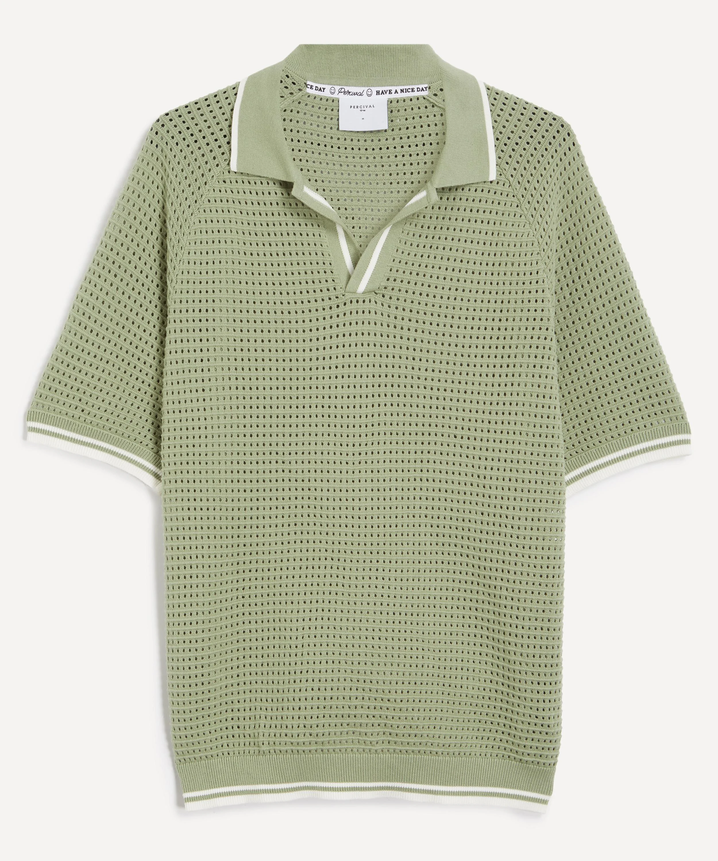 Sage Tennis Boxy Knitted Polo - 1