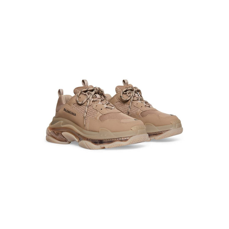 BALENCIAGA Men's Triple S Clear Sole Sneaker in Brown outlook