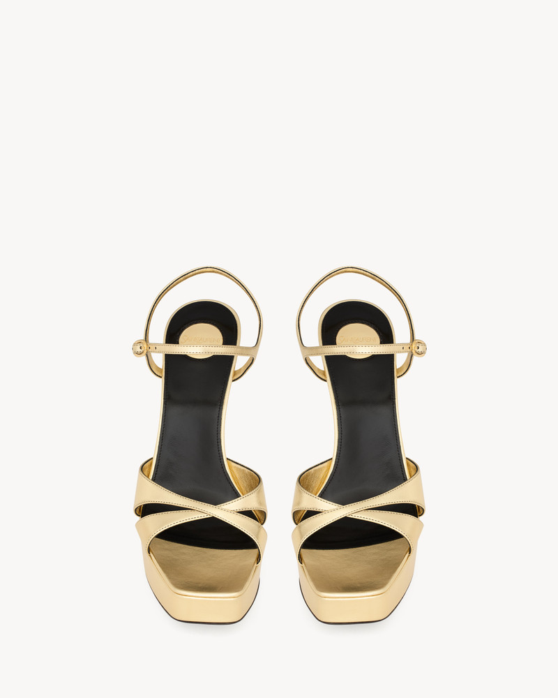 SAINT LAURENT DEBBIE PLATFORM SANDALS IN METALLIC LEATHER outlook
