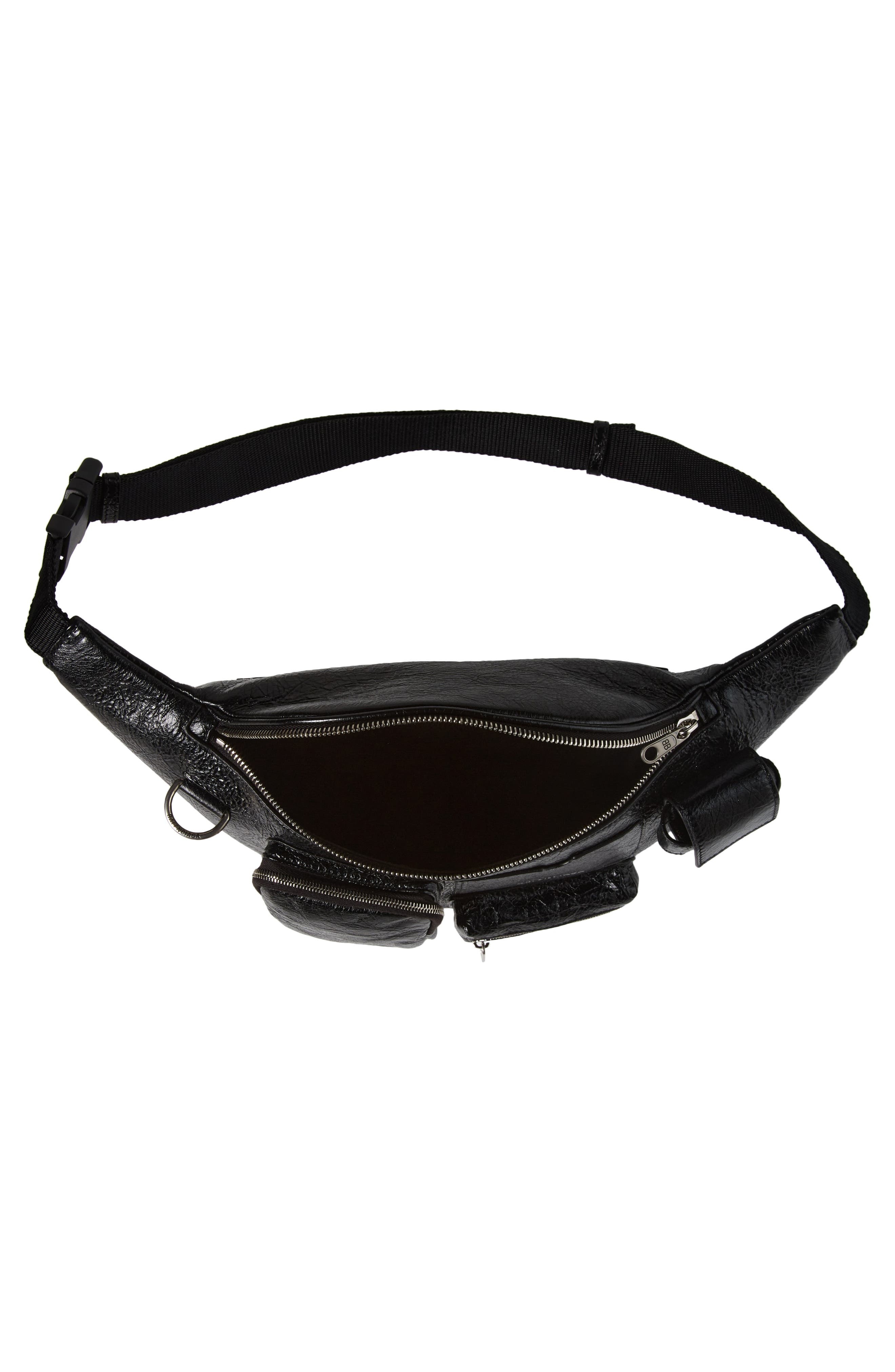Balenciaga Superbusy Crinkle Leather Belt Bag in Black at Nordstrom - 3
