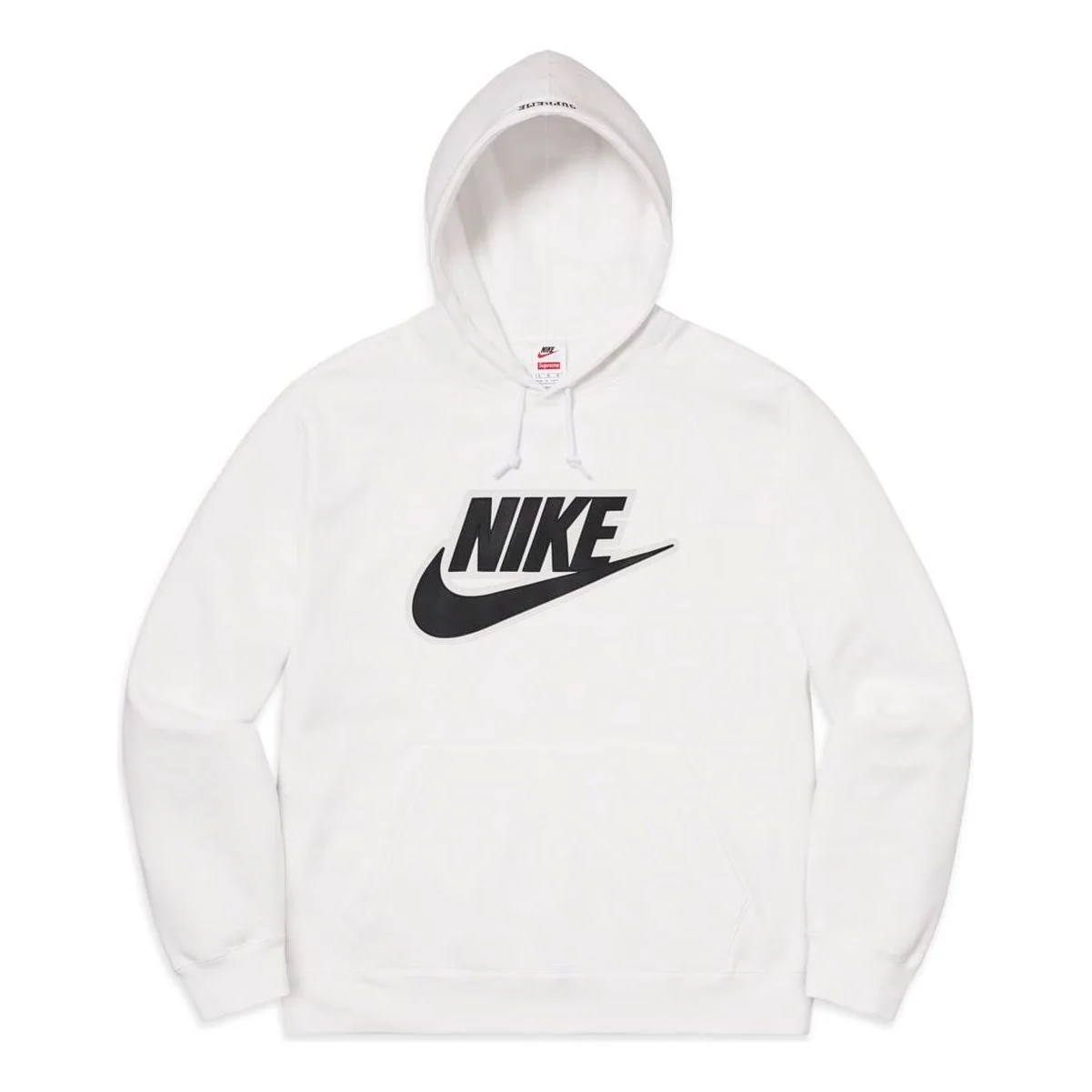 Nike x Supreme Leather Appliqu Hoodie 'White Black' CK6225-100 - 1