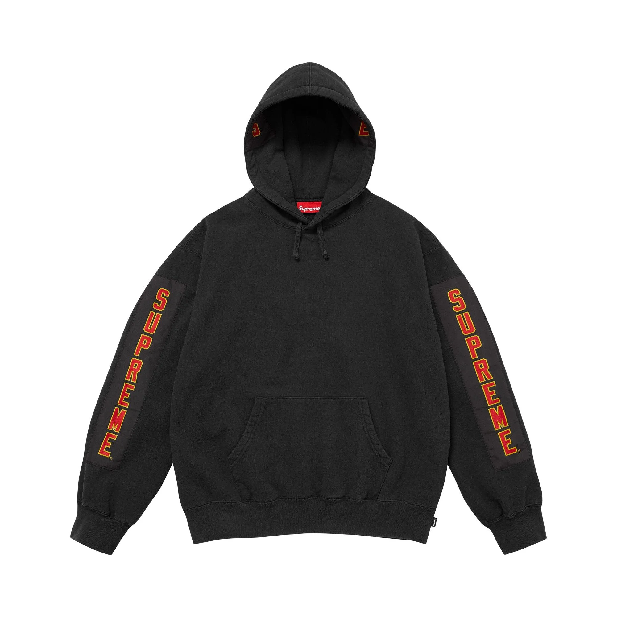 Supreme Woven Patches Hooded Sweatshirt 'Black' - 1