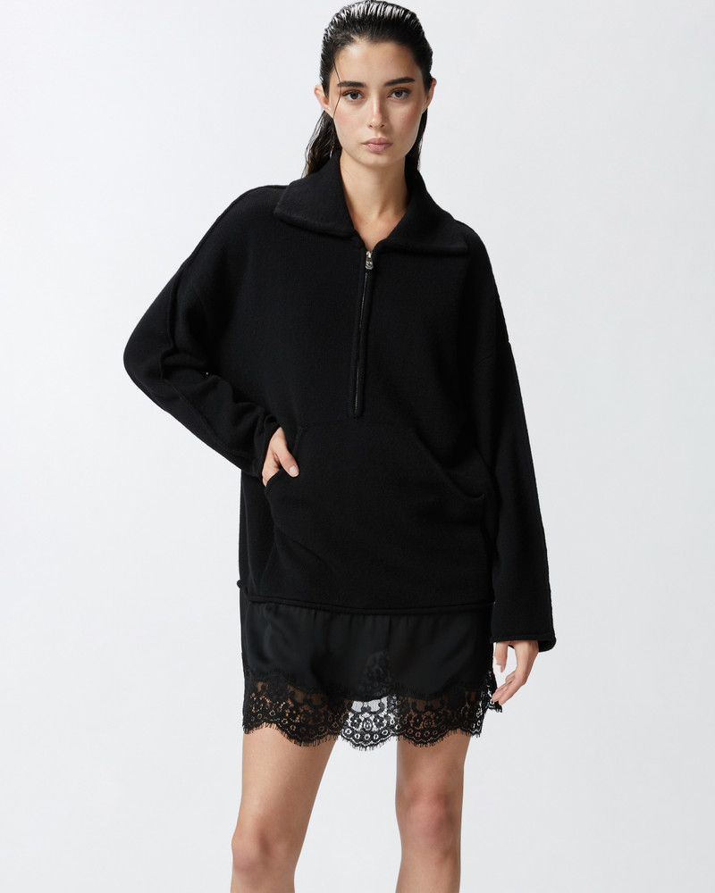 PINKO KNITTED DRESS WITH SATIN AND LACE INSERT outlook