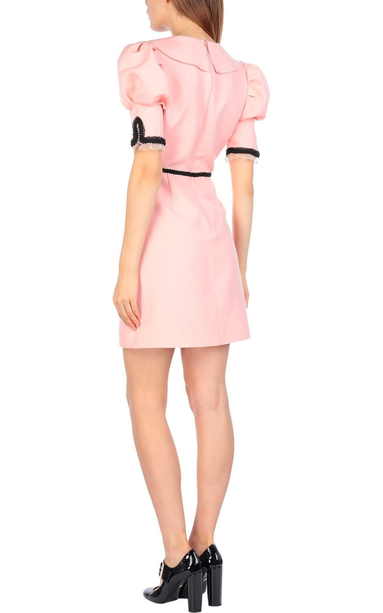 Pink Crepe Silk Wool Cocktail Dress - 4