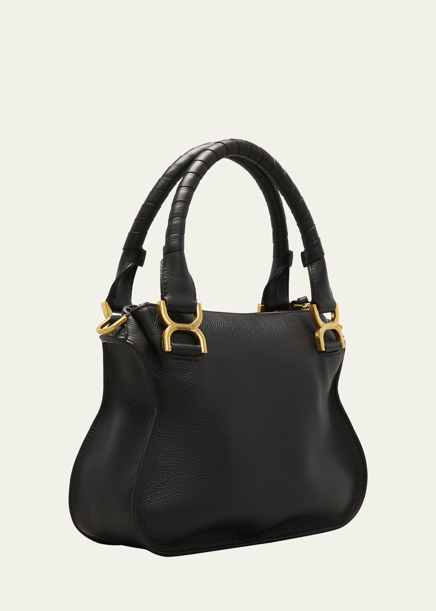 Marcie Small Satchel Bag in Grained Calfskin - 3