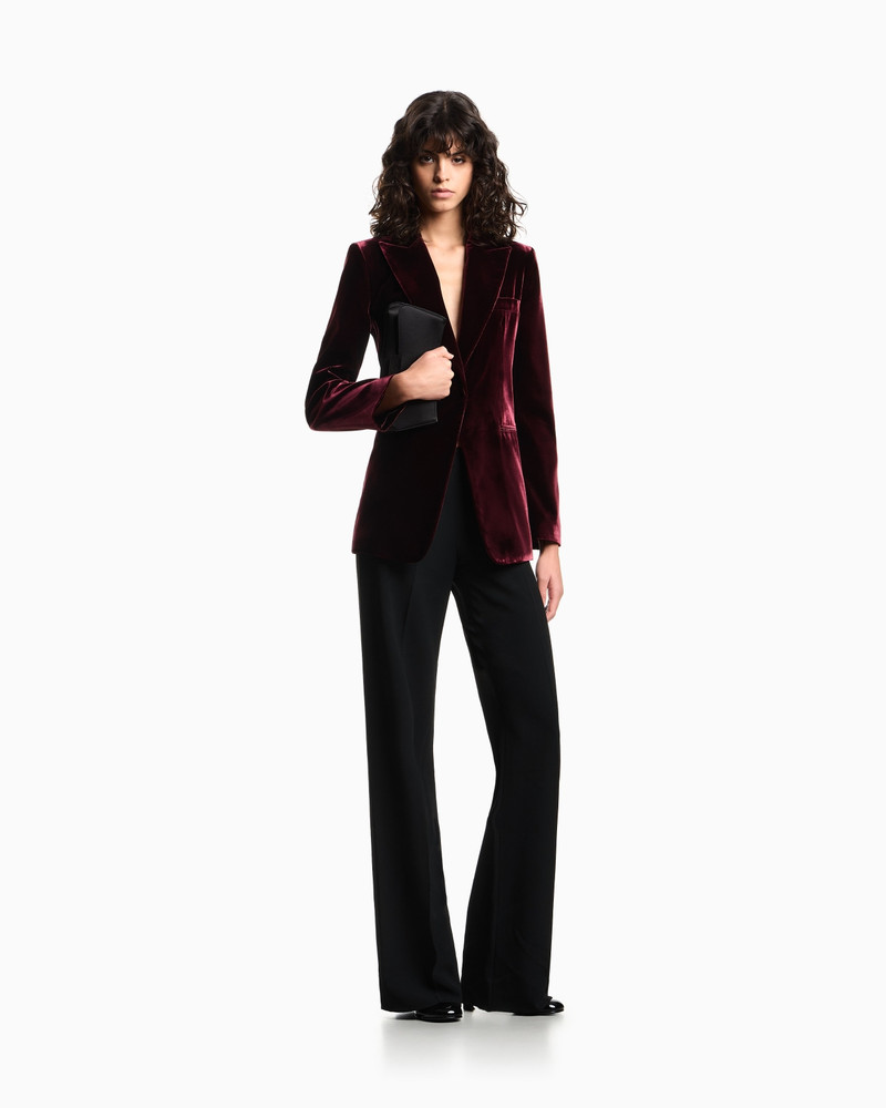 SINGLE-BREASTED BLAZER IN LIQUID VELVET 2