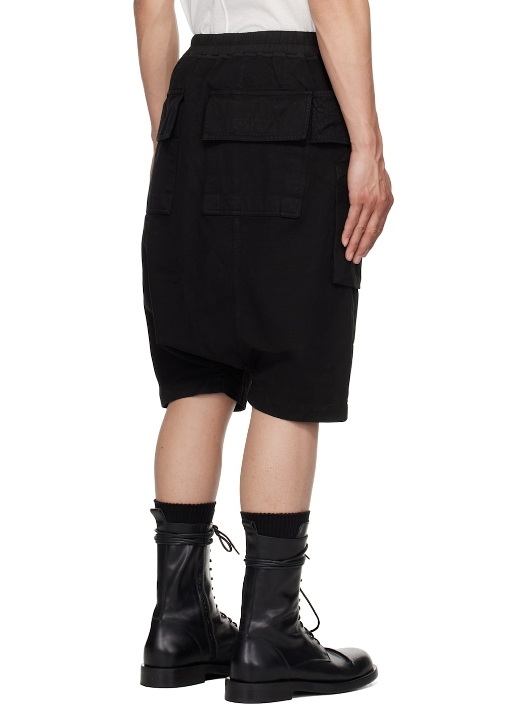 Black Hollywood Creatch Cargo Pods Shorts - 3