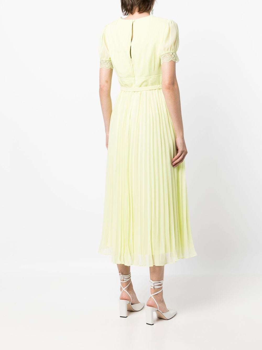 floral-lace detail midi dress - 4