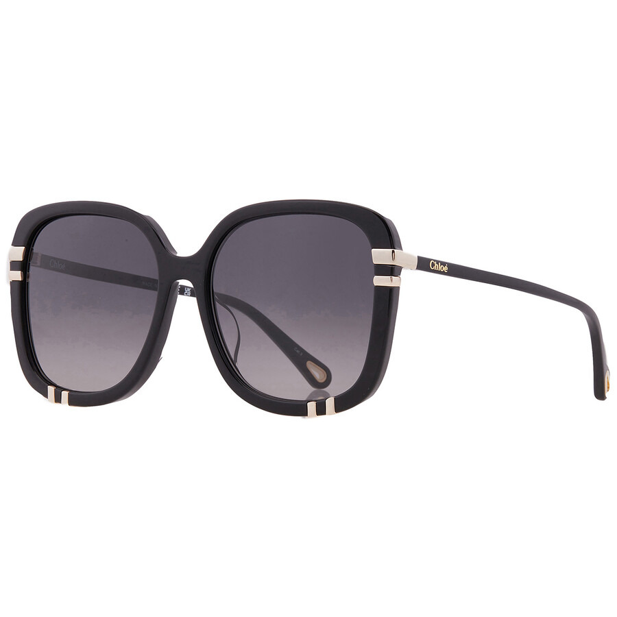 Open Box - Chloe Grey Gradient Square Ladies Sunglasses CH0106SA 005 59 - 2