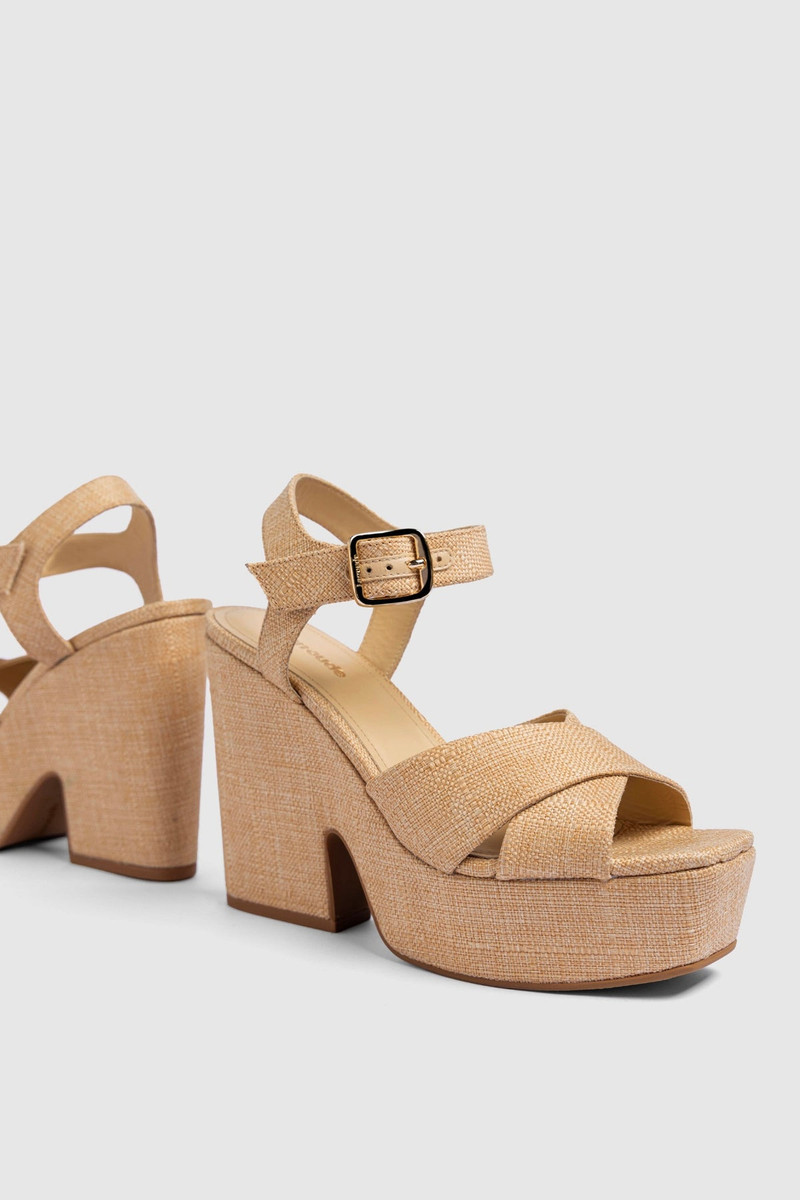 Cher Sandal In Beige Raffia 5