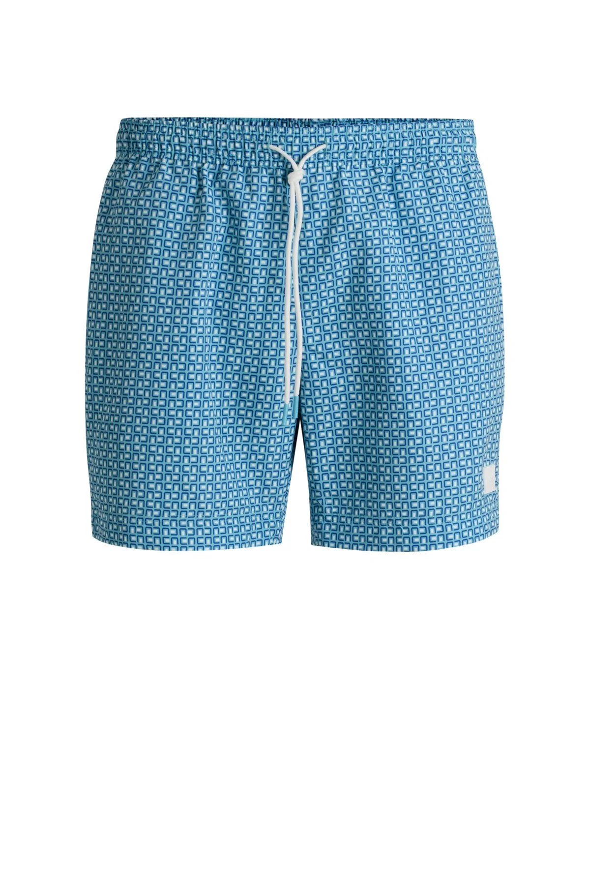DRAWSTRING-WAIST SWIM SHORTS WITH ALL-OVER PRINT - 1
