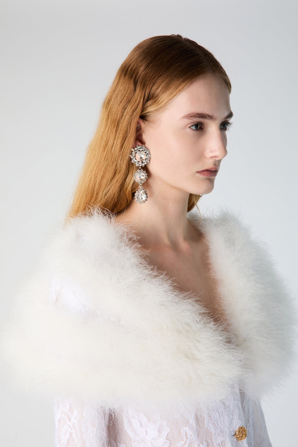 LACE COAT WITH FEATHERS - 6