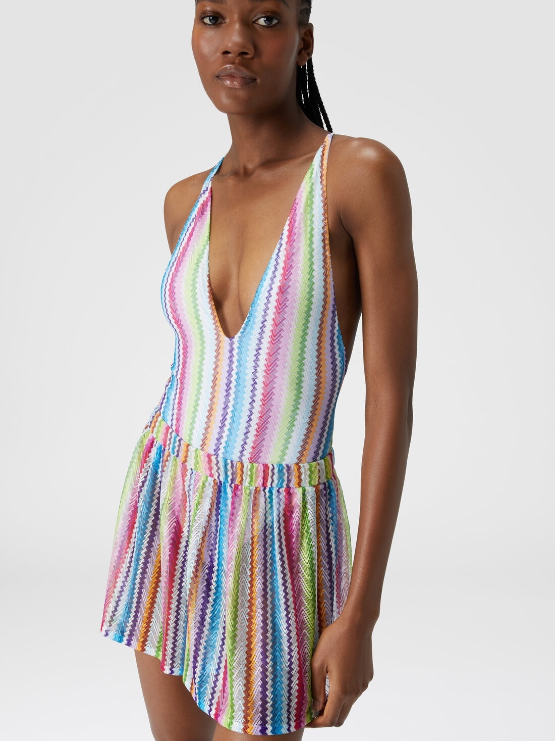 Zig zag print cover-up shorts - 4