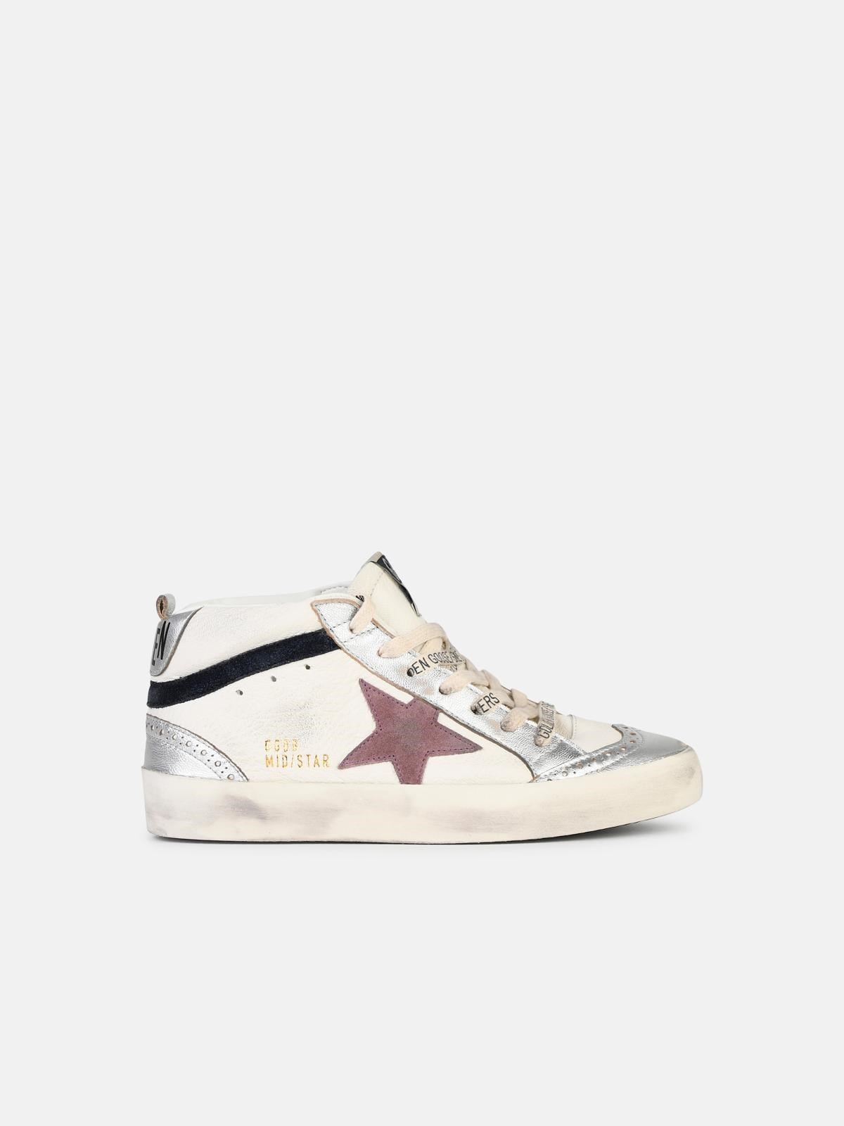 'MID STAR CLASSIC' WHITE LEATHER SNEAKERS - 1