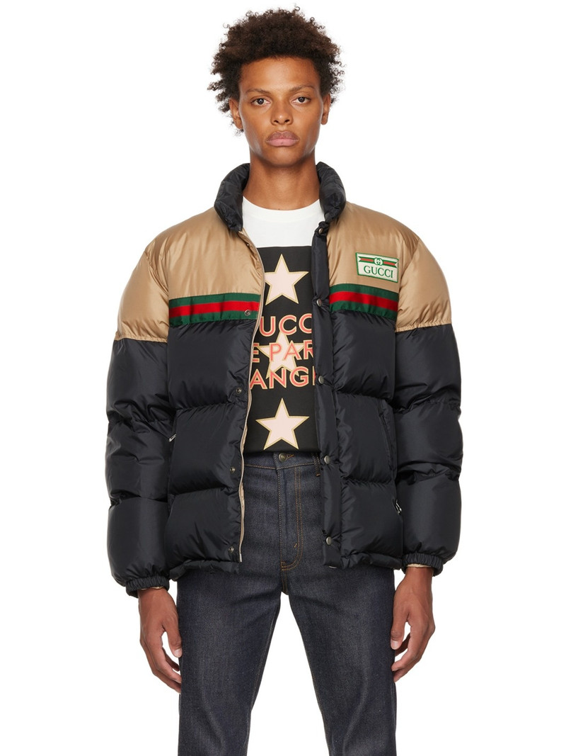 Black Web Down Jacket - 1