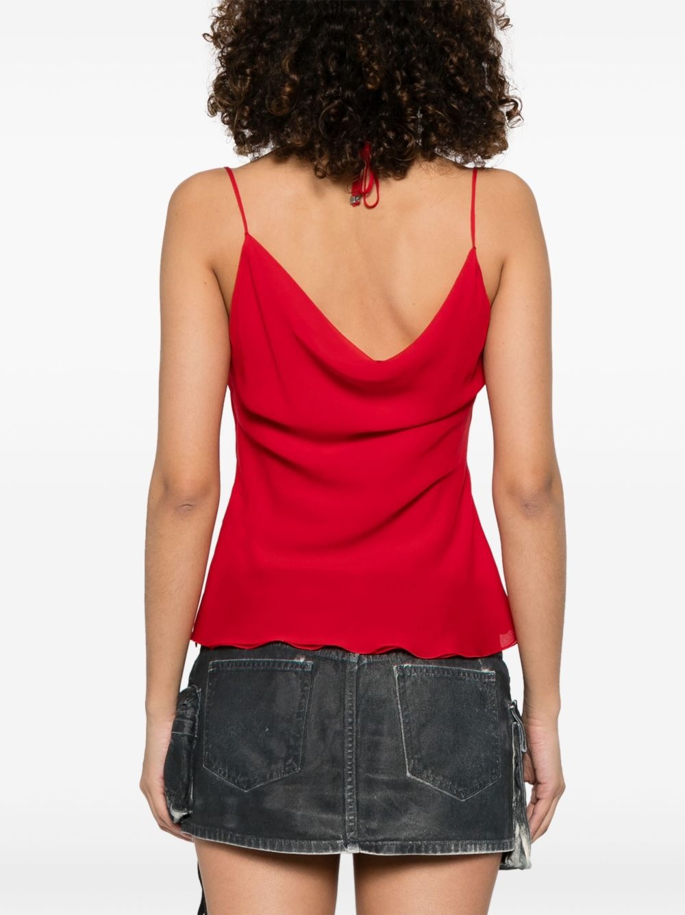 rhinestone-embellished georgette top - 4