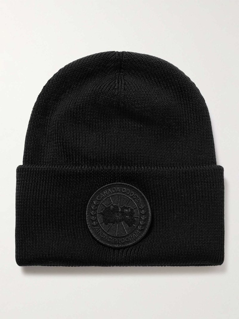 Logo-Appliquéd Merino Wool Beanie 1