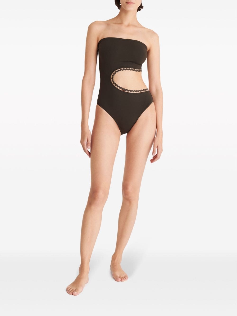 Dancing one-piece bustier swimsuit - 3