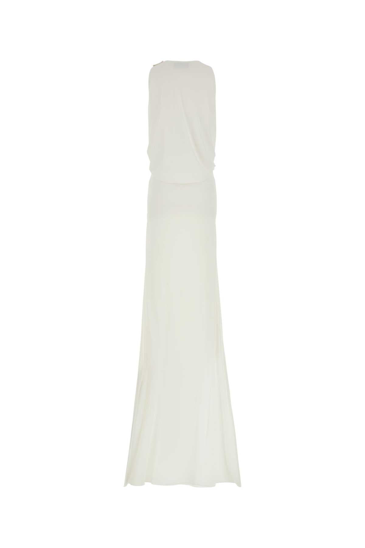 Gucci Women White Crepe Long Dress - 2