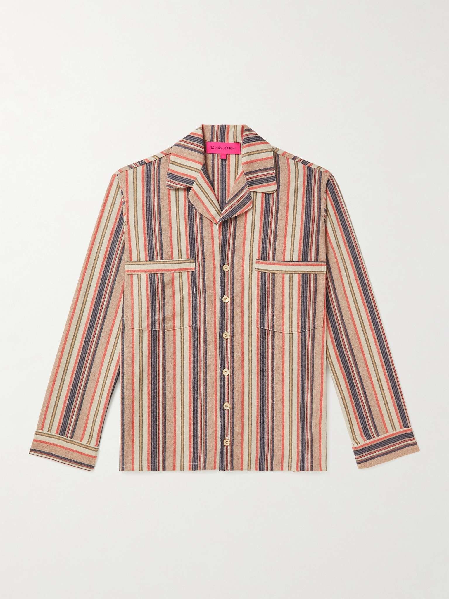 Striped Cashmere-Blend Flannel Shirt - 1