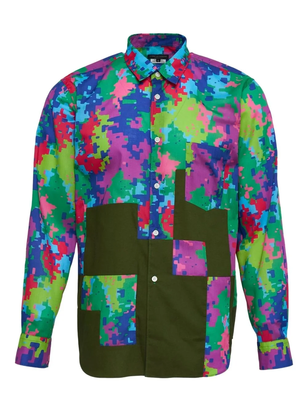 patchwork printed shirt - 1