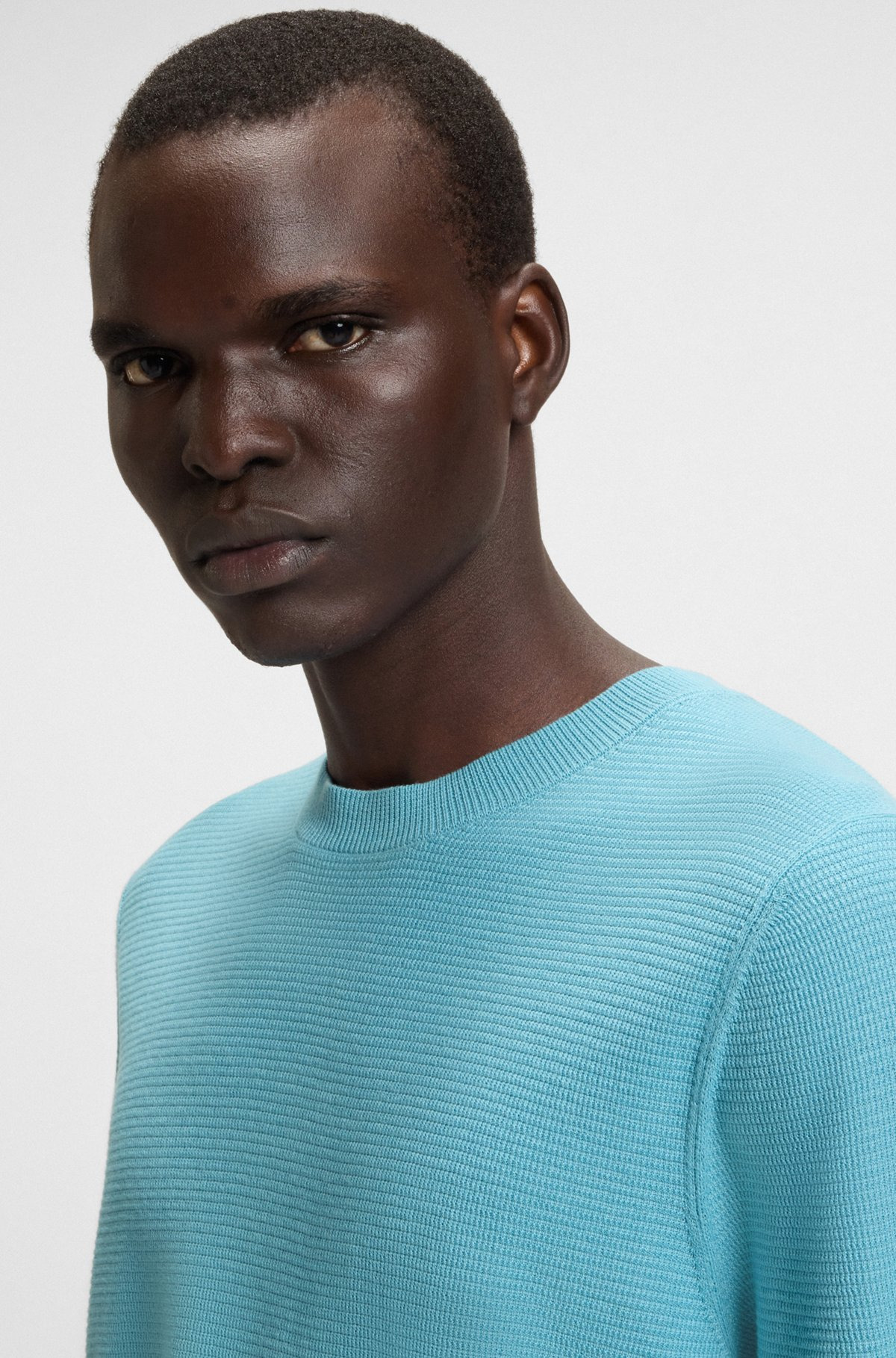 KNIT SWEATER WITH MIXED STRUCTURES - 3