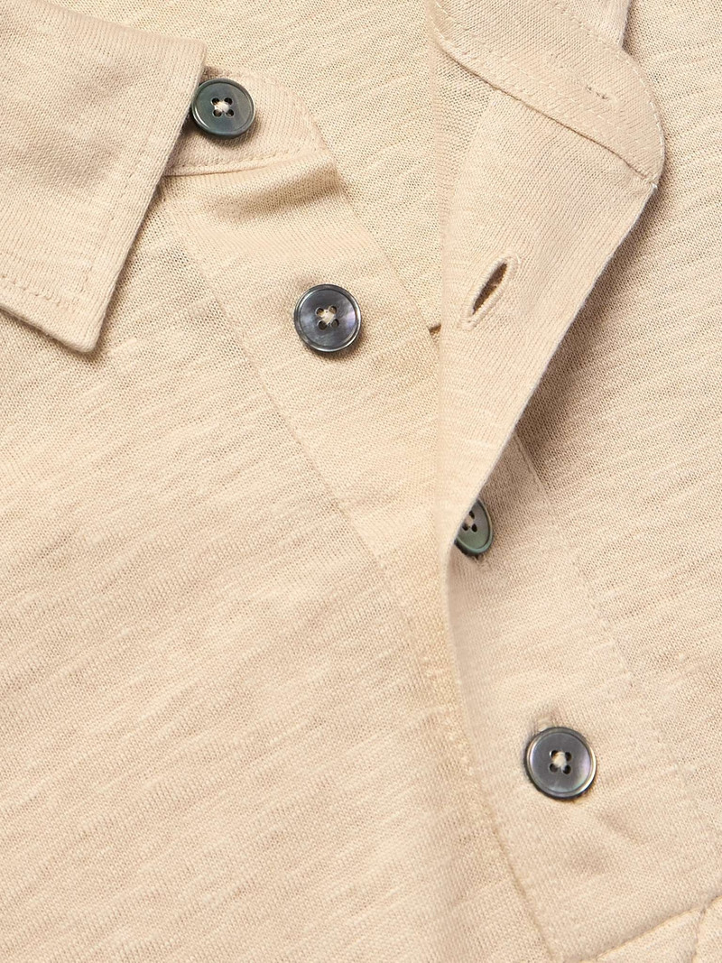 Slim-Fit Linen Polo Shirt 4